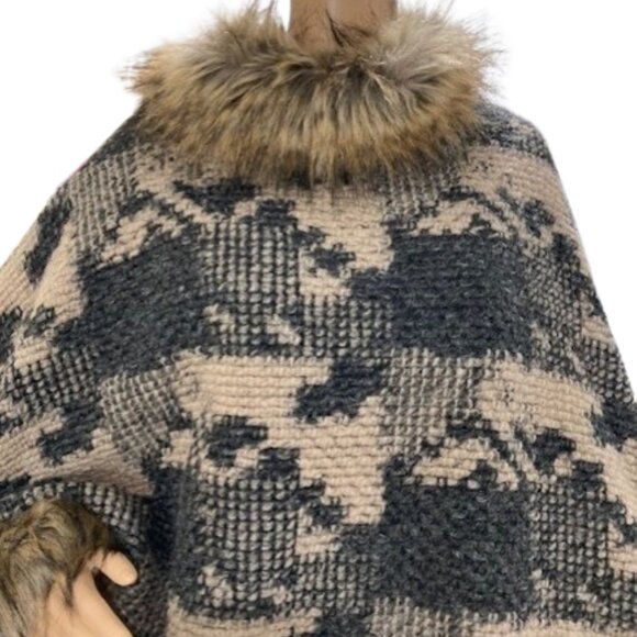 Italian Wool Blend Poncho - Picture 2 of 5